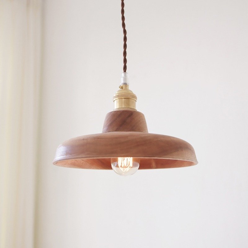 Small peach heart wood chandelier - Lighting - Wood Brown