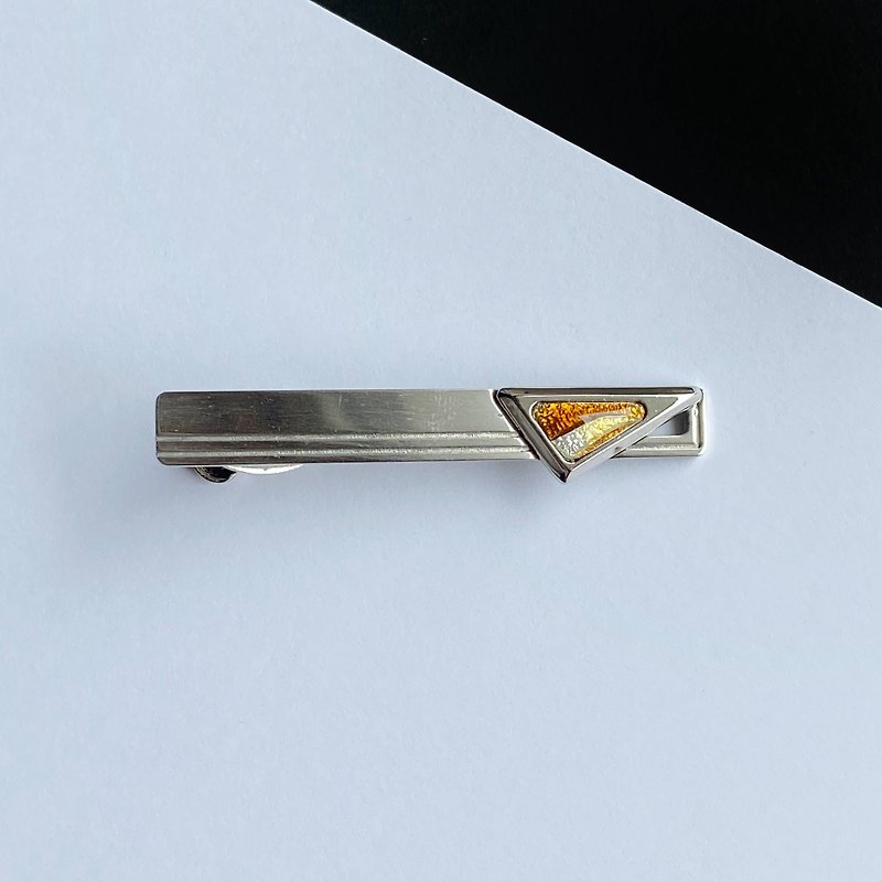 Space [Topaz] Cloisonne tie pin, pure silver, wired cloisonne - Ties & Tie Clips - Other Materials Orange
