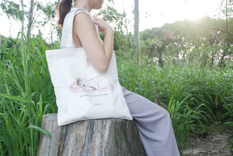 【Animal Series】#6 Tired cat totebag (Large) - Messenger Bags & Sling Bags - Other Materials 
