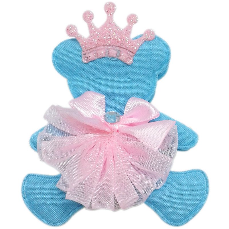 Ballet Bear Hairpin Full Covered Fabric Handmade Hair Accessories Dancing Teddy-Blue