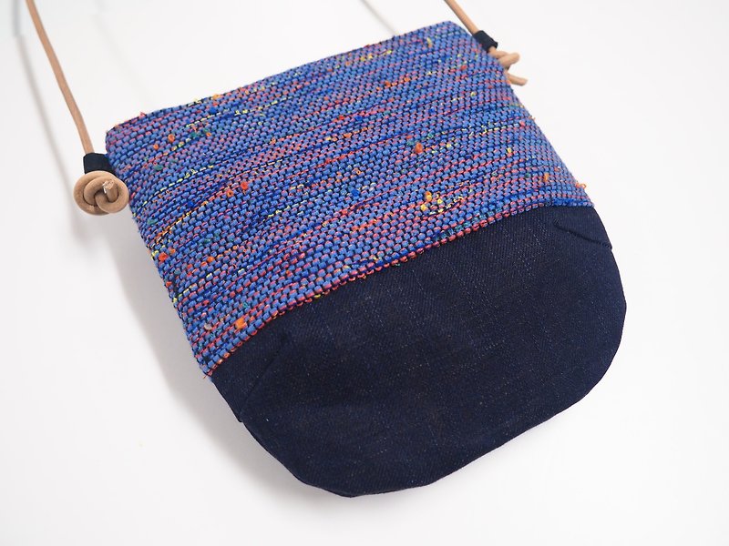 藍色織布側揹袋 - 側背包/斜孭袋 - 棉．麻 藍色
