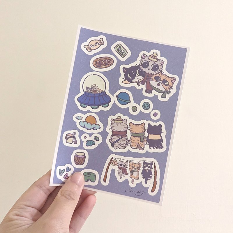 Waterproof Sticker - BLUE Series_ Together Part.1 - สติกเกอร์ - วัสดุกันนำ้ สีน้ำเงิน