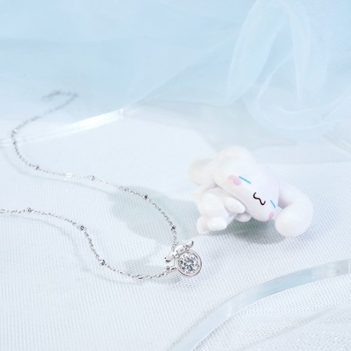 STORY故事銀飾 Cinnamoroll 莫桑鑽系列-大耳狗喜拿咖啡杯莫桑石單鑽純銀項鍊