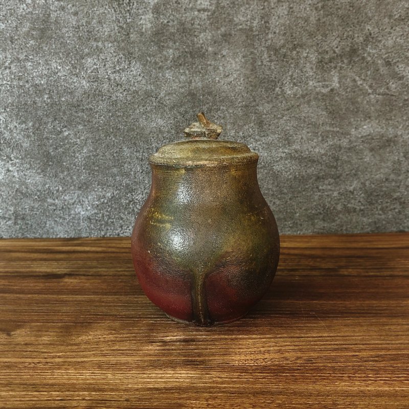 Wood-fired pottery small tree section ancient tea warehouse tea caddy - Food Storage - Pottery Purple