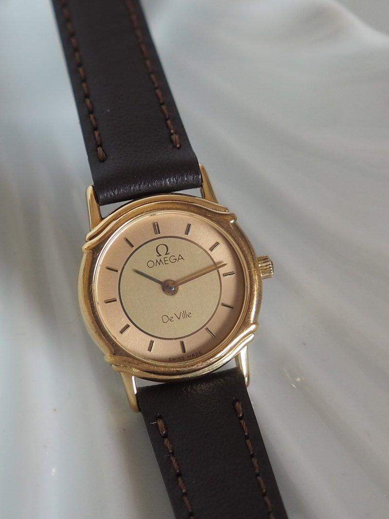 OMEGA オメガ DE VILLE ツートーン ウォッチ 腕時計 ゴールド ブラウン ヴィンテージ - 女錶 - 不鏽鋼 金色