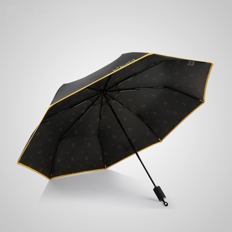 [Germany Kobold] Anti-UV Rotating Ballet Series - Ultra-lightweight - Hidden Umbrella Beads - Shade Sunscreen 30 Fold Umbrella - Ochre Black - ร่ม - วัสดุอื่นๆ สีดำ