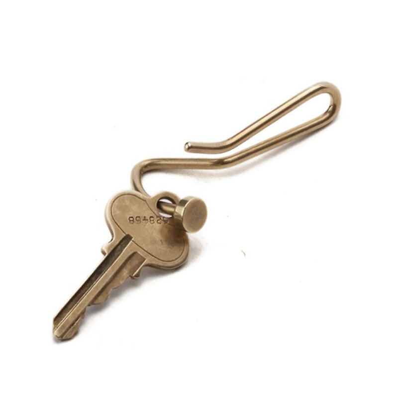 U.S. M & U-shaped Bronze hand pendulum keychain - Keychains - Other Metals Yellow