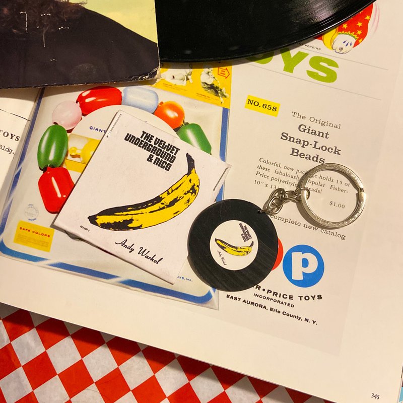 Andy Warhol Recreated Vinyl Earrings Keychain - Keychains - Other Materials Black