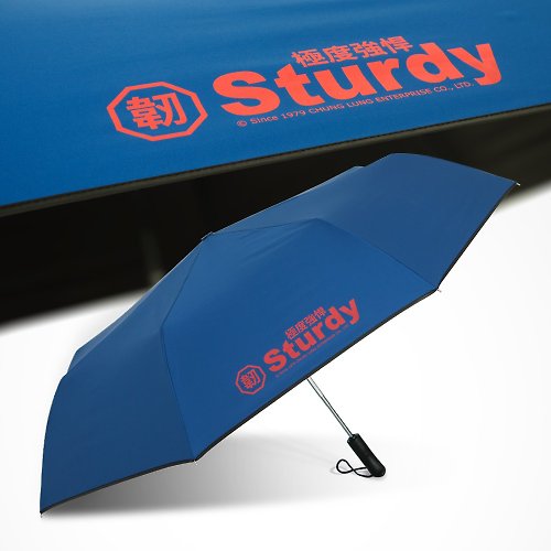TDN TDN極度強悍降溫黑膠自動開收傘超大自動傘抗UV晴雨傘(皇家藍)