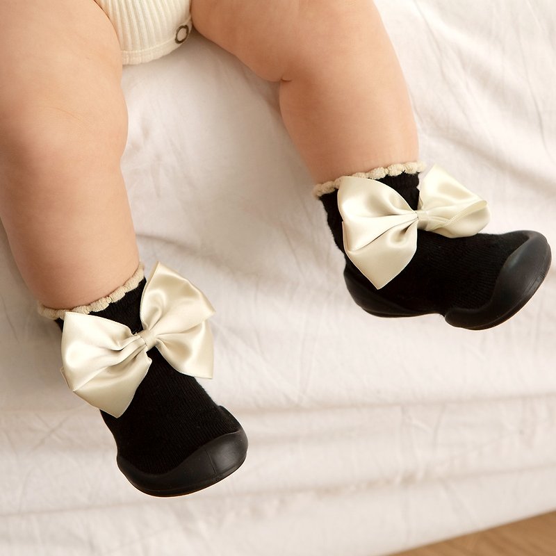 韓國 Ggomoosin 學步襪鞋 -  芭蕾蝴蝶結 - 嬰兒鞋/學步鞋 - 棉．麻 