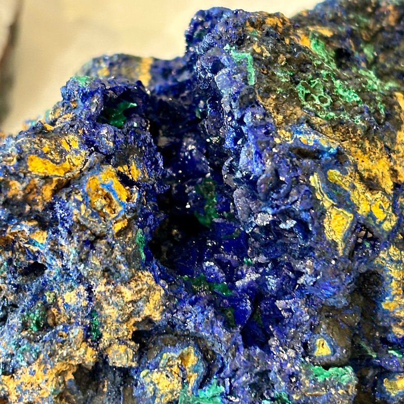 Azurite Bronze Chakra Purification Raw Ore Raw Stone Energy Crystal Decoration Feng Shui - Items for Display - Crystal Blue
