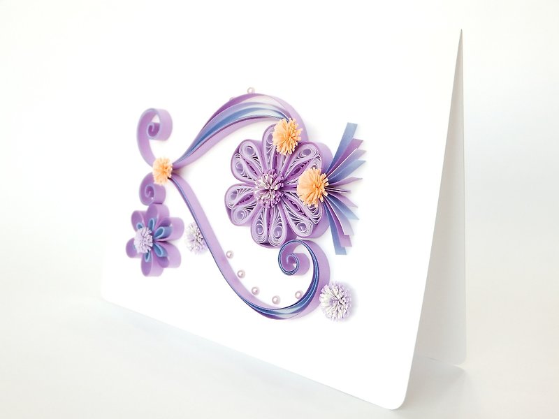 Hand made decorative cards-Best wishes - การ์ด/โปสการ์ด - กระดาษ สีม่วง