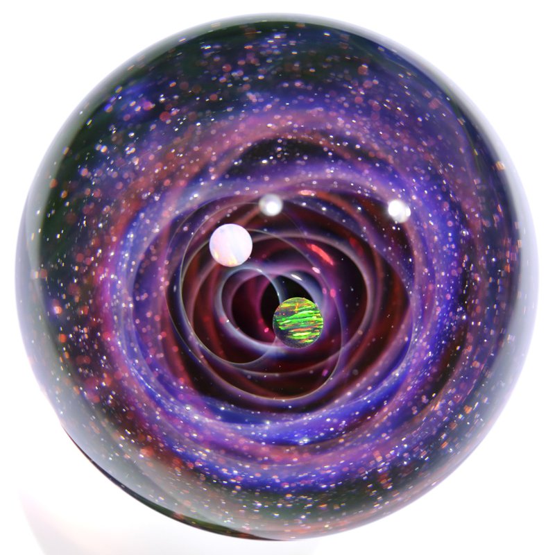 53mm Galaxy Glass Marble no.M200 - ของวางตกแต่ง - แก้ว สีแดง