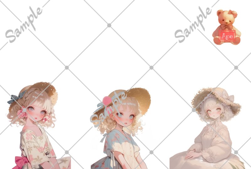 原創人物貼紙 裝飾貼紙 P009 5張 - 貼紙 - 紙 