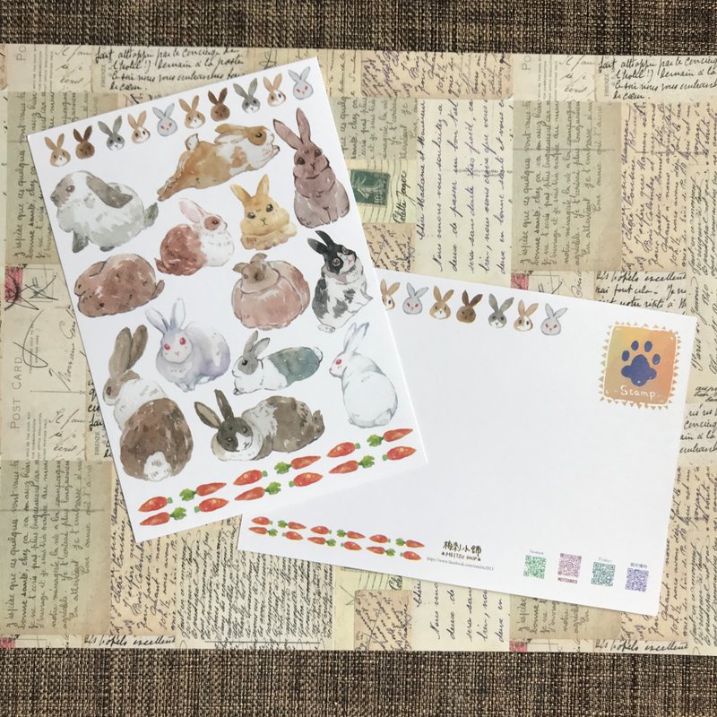 Fluffy Bunny-Postcard - Cards & Postcards - Paper Brown