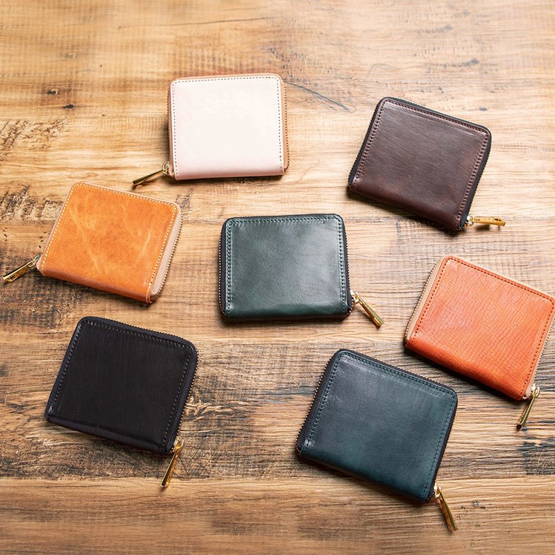 Horse leather mini wallet Horse leather wallet Horse leather Compact Made in Japan - Wallets - Genuine Leather Multicolor