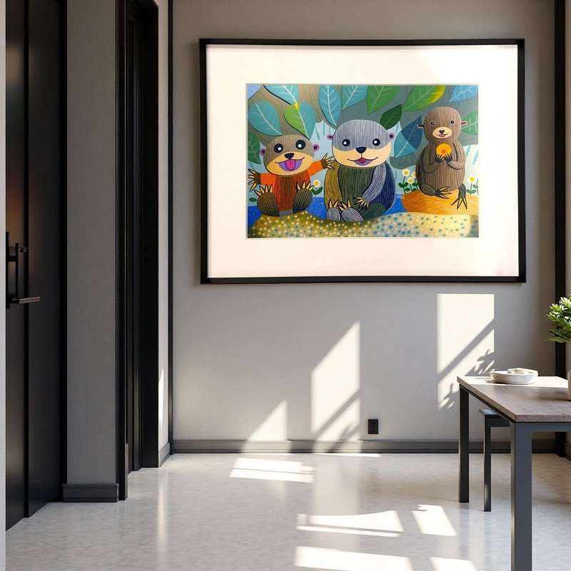 獺意好時光 空間裝飾掛畫 | 藝術微噴 童真原創 溫暖空間療癒首選 - 海報/掛畫/掛布 - 紙 綠色