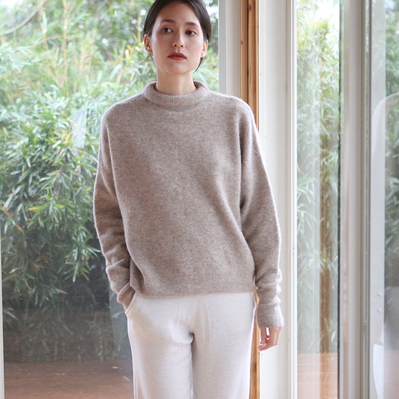 KOOW / Free Loop Elasticated APA Alpaca Collar Neck Sweater Profile Pullover - Women's Sweaters - Wool 