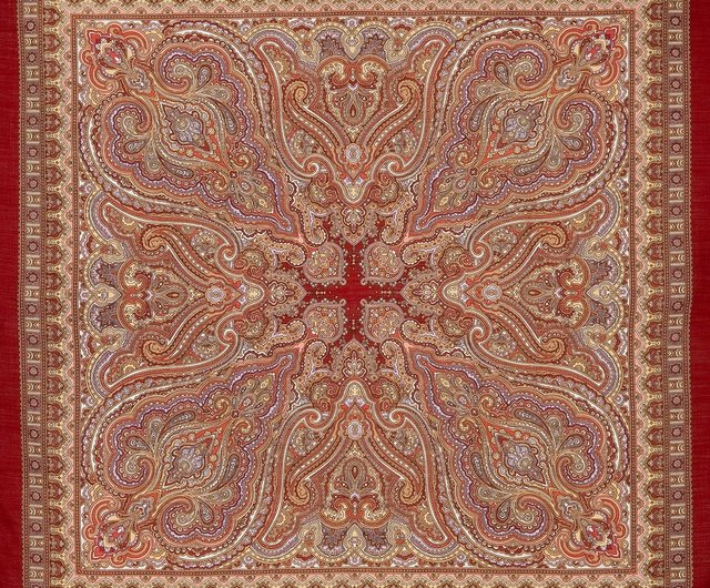Pavlovo Posad ロシア ショール 100% ウール スカーフ 125x125