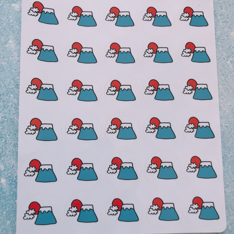 A total of 30 Mt. Fuji 3 cm stickers - Stickers - Paper White
