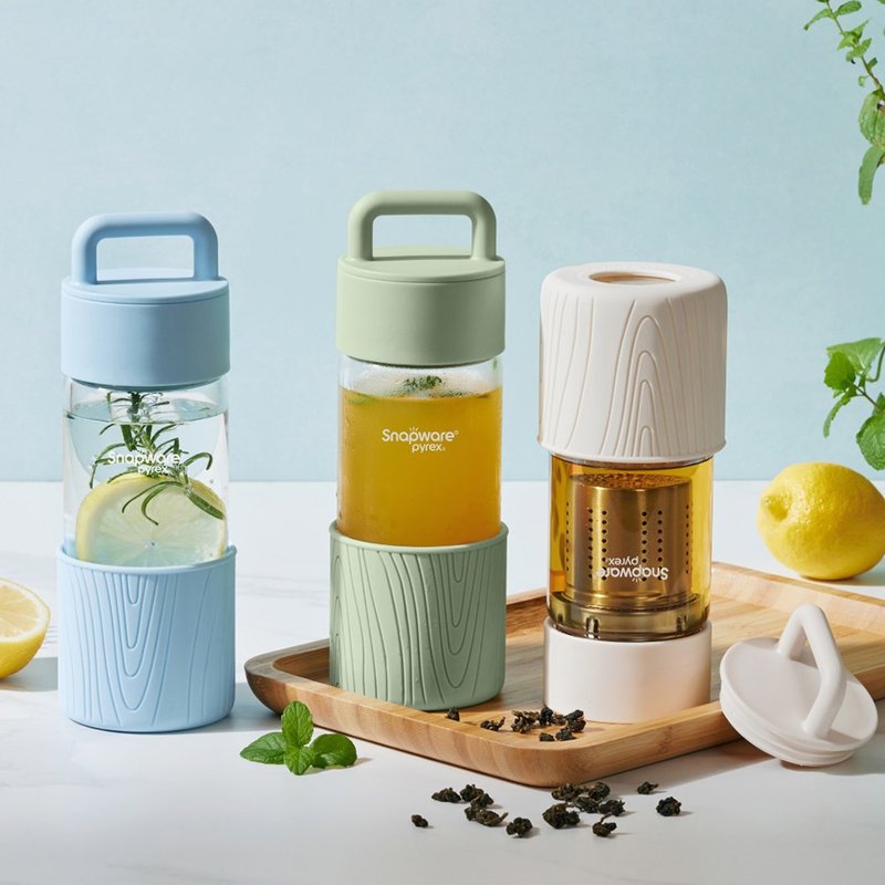 [Corning Tableware] Crystal Portable Tea Insulated Heat-Resistant Glass Water Bottle 480ml - กระติกน้ำ - แก้ว สีใส