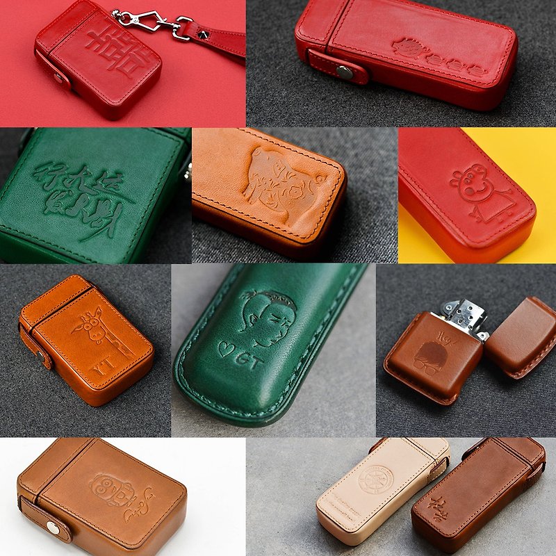 A hand-made leather cigarette case 80 yuan copper mold custom custom LOGO letter - อื่นๆ - วัสดุอื่นๆ 