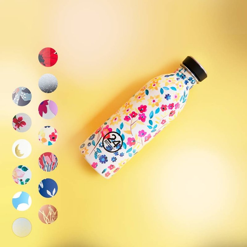 義大利 24Bottles 輕量冷水瓶 500ml / 花色系列 - 水瓶/水壺 - 不鏽鋼 多色