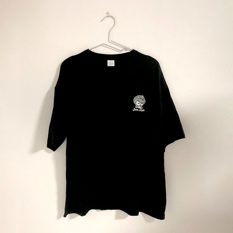 Tシャツ/わにちゃん - 女 T 恤 - 棉．麻 黑色
