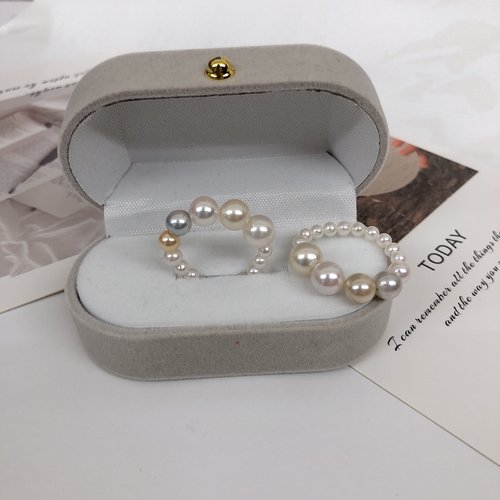Poodle’s jewelry PJ AK+淡水珍珠層次戒指