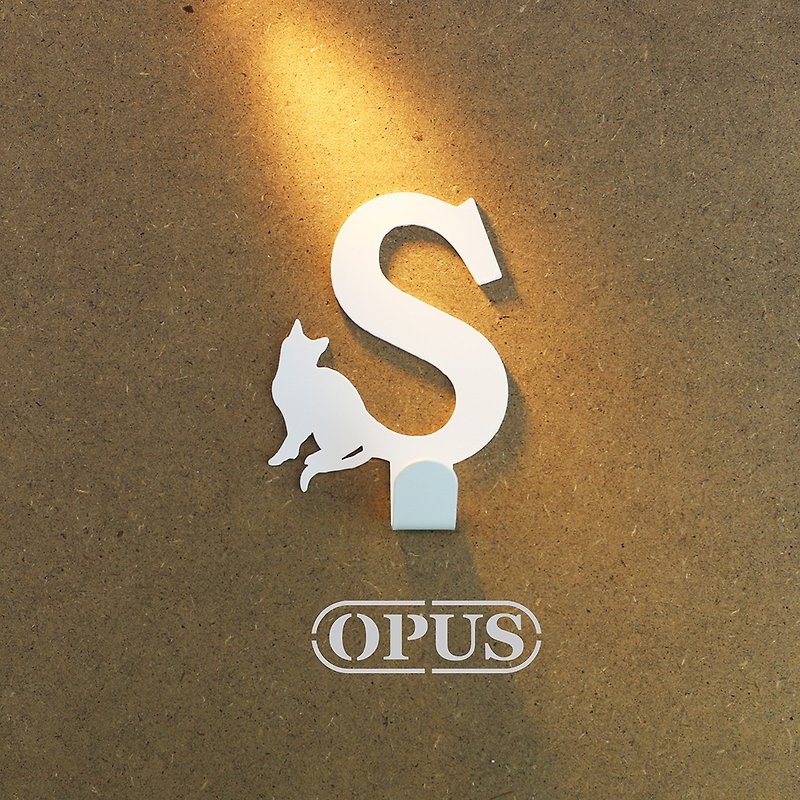 【OPUS東気金属加工】猫がS-Hook（エレガントホワイト）の文字に出会ったとき収納・結婚式小物 - ウォールデコ・壁紙 - 金属 ホワイト