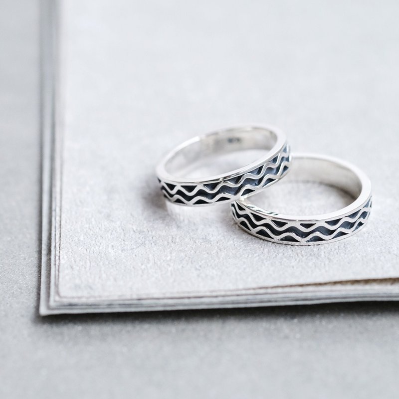 2コset) ジグザグ ペア リング シルバー925 - 戒指 - 其他金屬 銀色