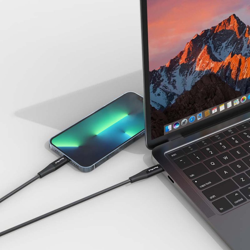 Meet Mind USB-C to USB-C 100W編織強化快速充電線(1.2M/2.2M) - 行動電源/充電線 - 其他材質 黑色
