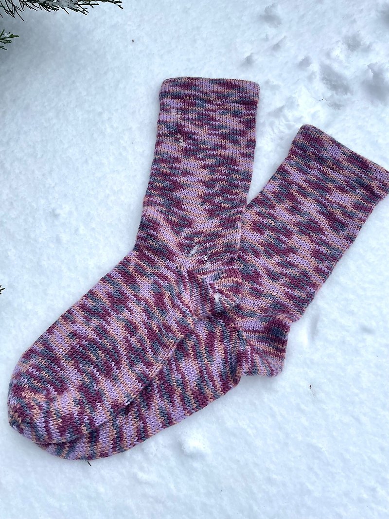 Handmade warm socks, womens wool socks, socks - 襪子 - 羊毛 紅色