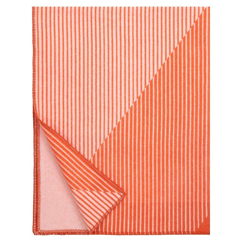 RINNE wool blanket (pink orange) - ผ้าห่ม - ขนแกะ สีส้ม