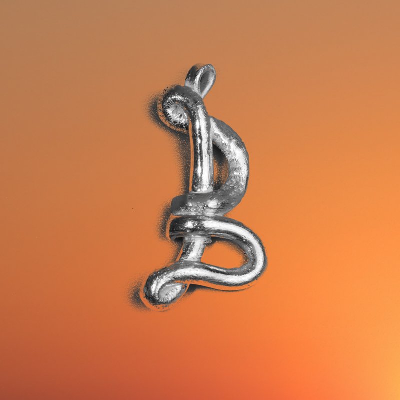 Knot Alphabet Pendant Silver 99.99 / B / - 其他 - 純銀 銀色