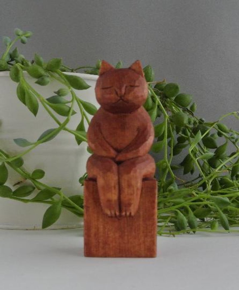 お座り猫　チェリーブラウン - 裝飾/擺設  - 木頭 咖啡色