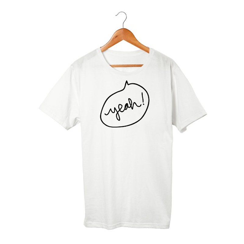 Yeah! T-shirt - 中性衛衣/T 恤 - 棉．麻 白色