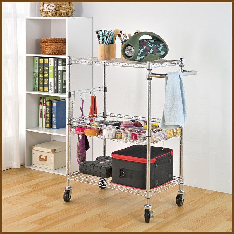 【ikloo】Silver three-layer Titlis frame car - Shelves & Baskets - Other Materials 