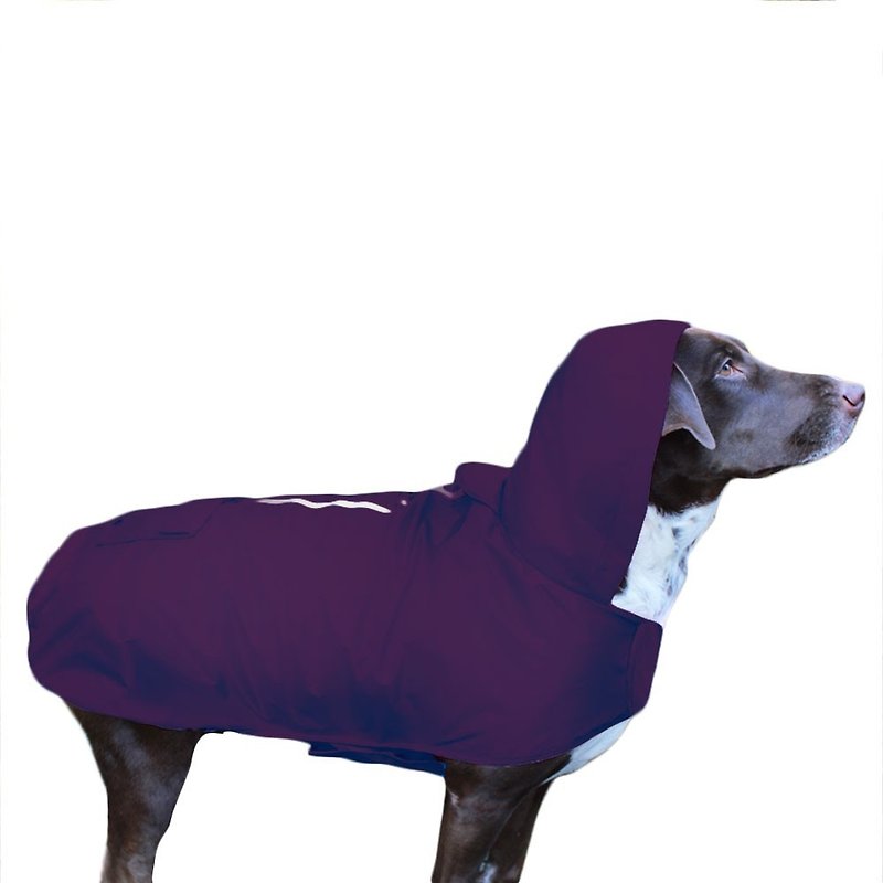 La Chamade / Purple Waterproof Dog Raincoat - เสื้อสูท/เสื้อคลุมยาว - พลาสติก สีม่วง