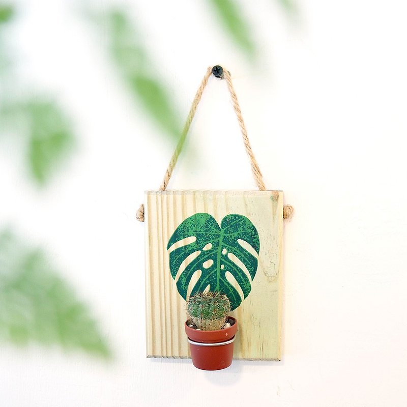 植物画__ジューシーなエアパイナップル/植物の装飾品（植物を含む） - 観葉植物 - 木製 ブラウン
