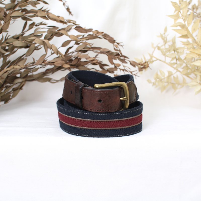 Back to Green - Classic Vintage Belt Cotton Lines // vintage belt - Belts - Cotton & Hemp 