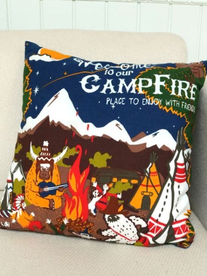 [Pre-order] ☼ ☼ joy CAMP pillow cover (three-color) - Other - Cotton & Hemp Multicolor