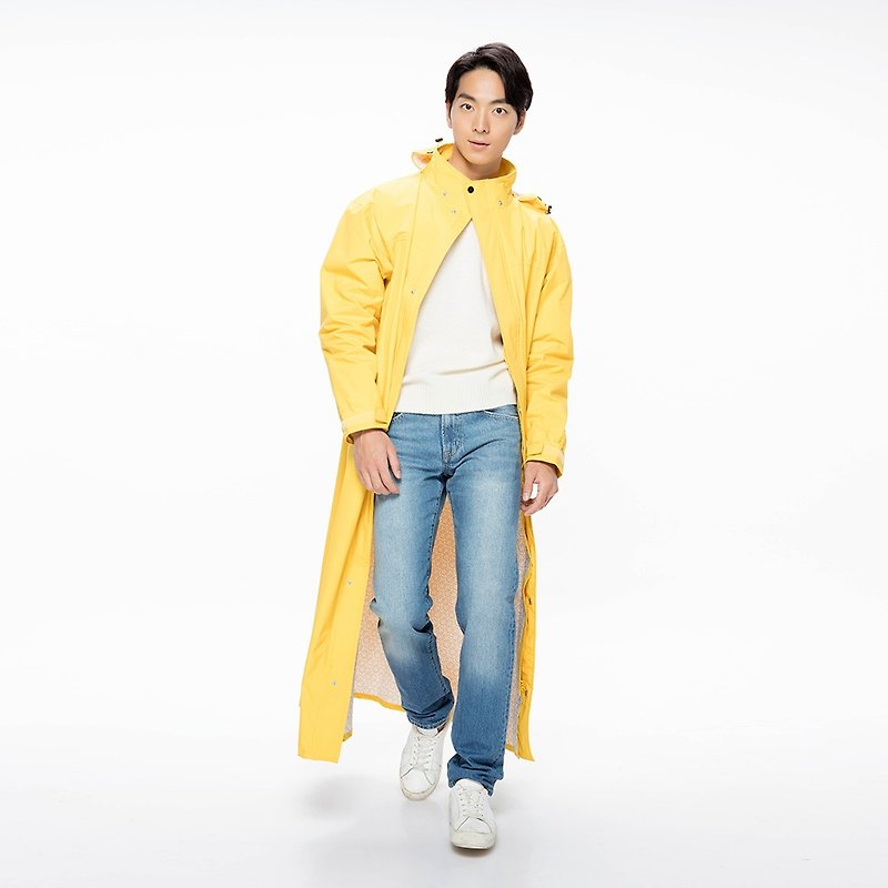 【MORR】Dimensional front-open raincoat - Lemon Zest - Umbrellas & Rain Gear - Polyester Yellow