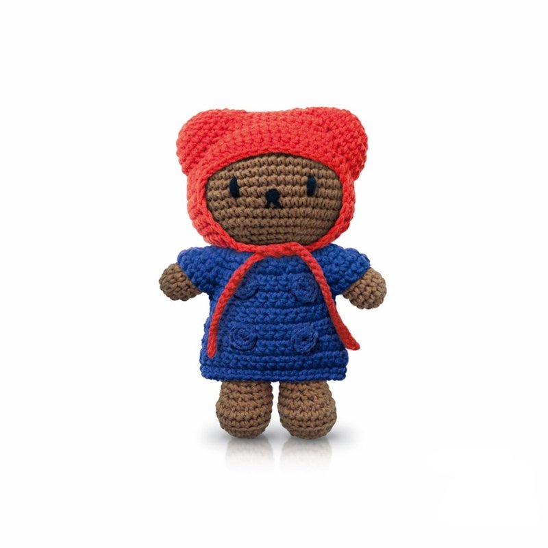 handmade boris & his blue coat + red hat - Kids' Toys - Cotton & Hemp Multicolor