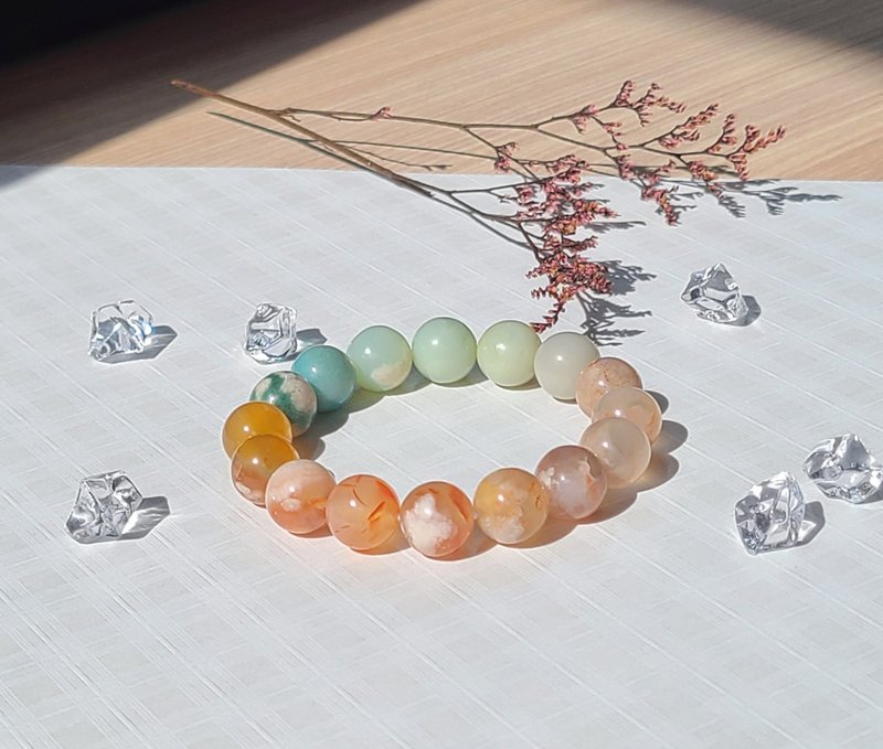 Christmas Gift Box | Cherry Blossom Agate || Enhances Relationships, Romance, Stress Relief, Wards Off Evil | Crystal Bracelet - สร้อยข้อมือ - คริสตัล หลากหลายสี
