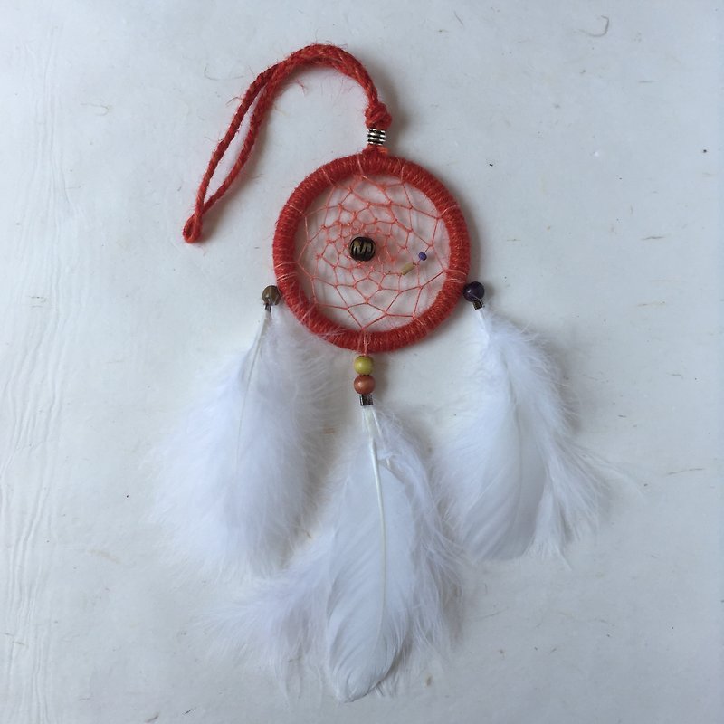 Handmade Dreamcatcher  |  10cm diameter  |  classic weave  |  unique present idea  |  mandarin - Items for Display - Other Materials Orange