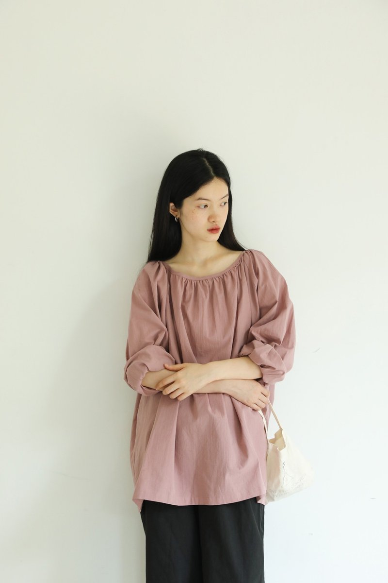 3RD ニッサン オーガニックコットン テンダー レトロ トップス プリーツドールヘム 長袖 日焼け止めシャツ - シャツ・ブラウス - コットン・麻 