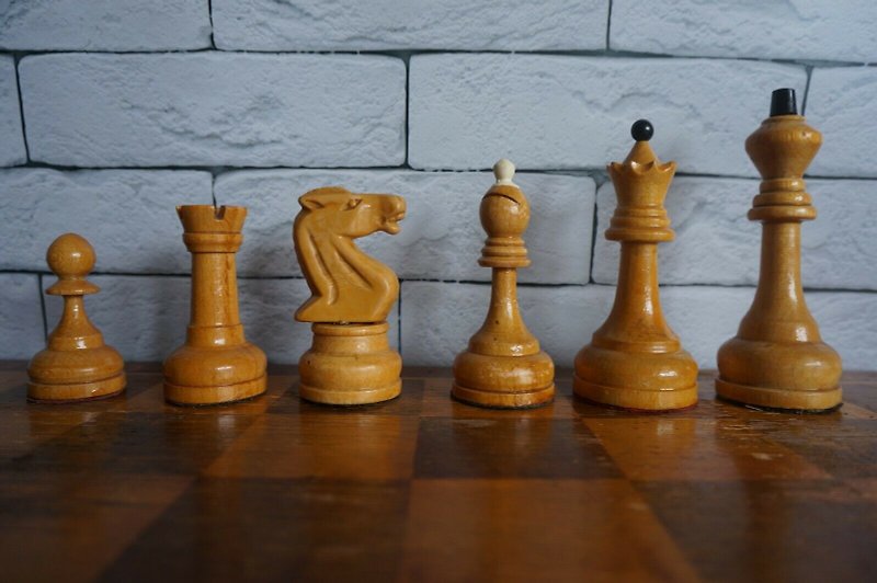 Old wooden Tournament Grandmaster Chess USSR Vintage Russian Soviet set 45x45 - บอร์ดเกม - ไม้ 