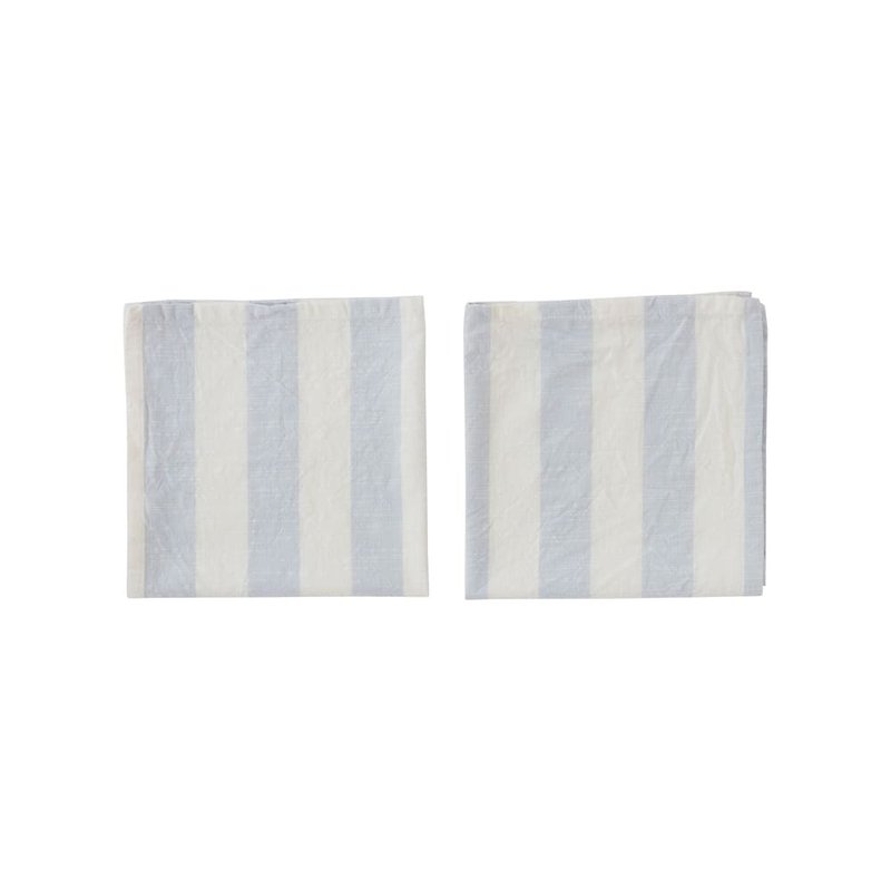 OYOY Organic Cotton Striped Napkins / Fresh Blue - Place Mats & Dining Décor - Cotton & Hemp 