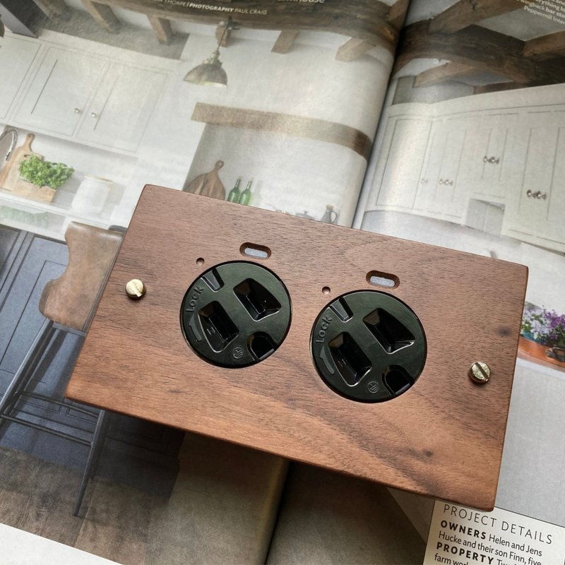 Elevon Anti Loosening Locking Wood Wall Outlet Series Black Walnut - ตกแต่งผนัง - ไม้ สีนำ้ตาล